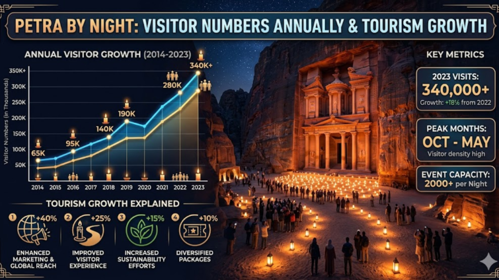 Petra By Night Visitor Numbers Annually and Tourism Growth Explained 80 petra by night visitor numbers annually