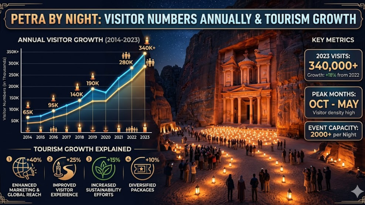 petra by night visitor numbers annually